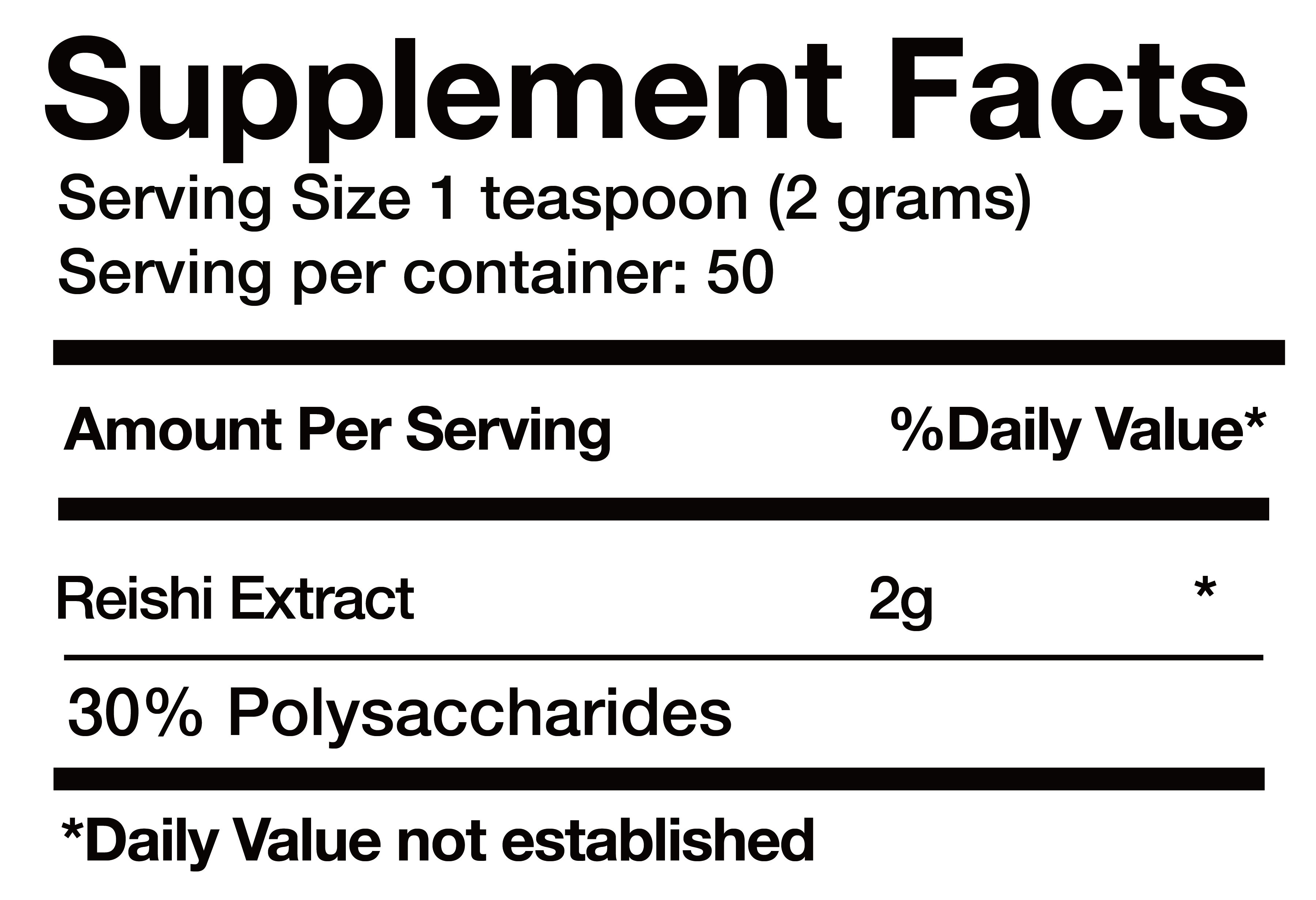 Reishi Extract nutrition facts